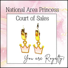 Load image into Gallery viewer, From 2025 Area Princess Court of Sales Pink Crown Earrings