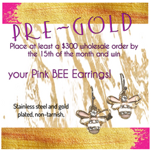 Load image into Gallery viewer, Bee Earrings, Pink with crystals
