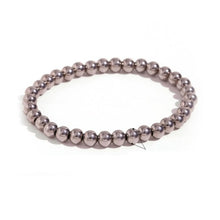 Load image into Gallery viewer, Silver Ball Stretch Bracelet, small 1/4” beads (6 mm)