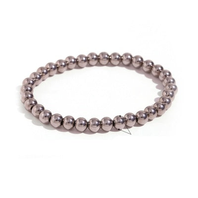 Silver Ball Stretch Bracelet, small 1/4” beads (6 mm)