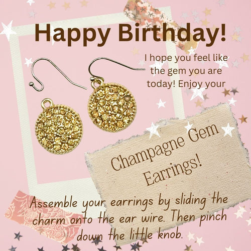 Champagne Crystal Pave Earrings