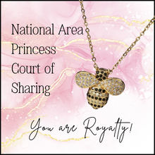 Load image into Gallery viewer, 2026 Victory Bee Necklace, National AREA Princess Court of Sharing