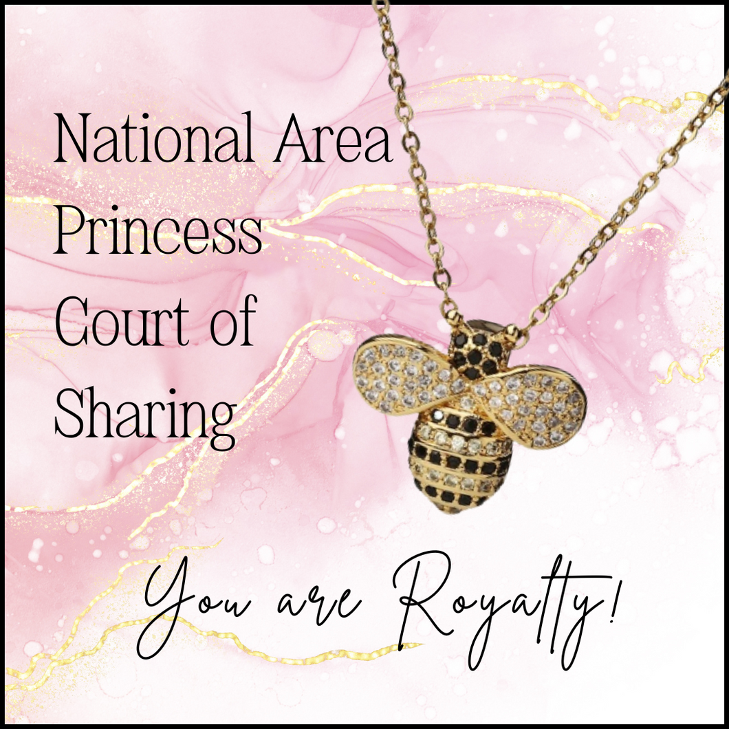 2026 Victory Bee Necklace, National AREA Princess Court of Sharing
