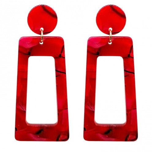 RED Trapezoid Earrings