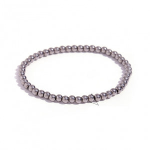 Silver Ball Stretch Bracelet, tiny 1/8” beads (4mm)