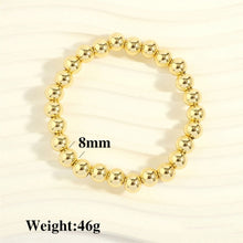 Load image into Gallery viewer, Gold Ball Stretch Bracelet, medium 3/8” (8 mm)