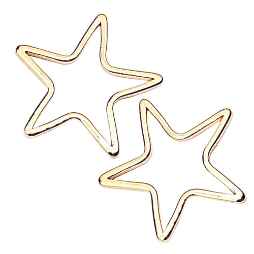 Star Outline Charms, pair for sliding onto hoop earrings