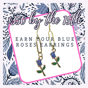 Blue Roses Earrings