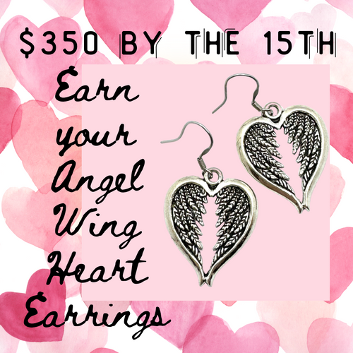 Angel Wings Heart Earrings