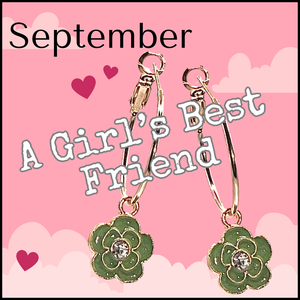 Green Flower Charms, pair for sliding onto hoop earrings