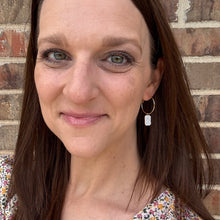 Load image into Gallery viewer, Crystal Pave’ Rectangle Charms, pair for sliding onto hoop earrings