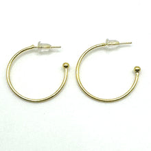 Load image into Gallery viewer, C Hoops, gold: 2 pairs charms: Christmas trees and Merry Christmas