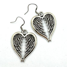 Load image into Gallery viewer, Angel Wings Heart Earrings