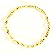 Load image into Gallery viewer, Gold Ball Stretch Bracelet, tiny 1/8” beads (4mm)