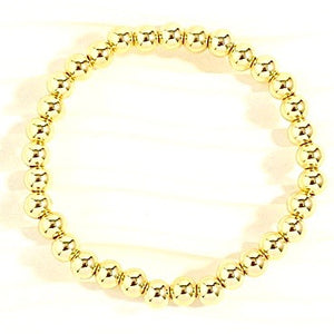 Gold Ball Stretch Bracelet, small 1/4” beads (6 mm)