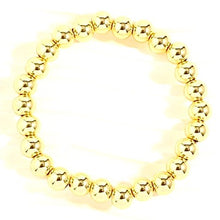Load image into Gallery viewer, Gold Ball Stretch Bracelet, medium 3/8” (8 mm)