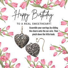 Load image into Gallery viewer, Birthday Earrings 2026, Scroll Heart Earrings