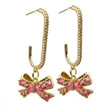 Load image into Gallery viewer, 2027 Pink Bow Glam Earrings, Queen of Unit Sales