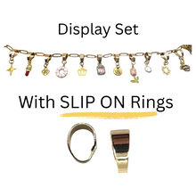 Load image into Gallery viewer, Success Necklace DISPLAY SET with SLIP ON Rings, Necklace and 11 charms