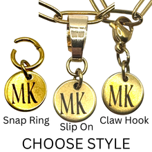 Load image into Gallery viewer, Success Necklace “MK Engraved Round” Charm (February)