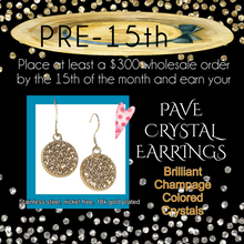 Load image into Gallery viewer, Pave Crystals Earrings in Champagne