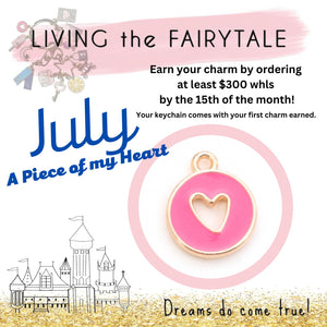 Heart Cutout Charm, (July) Fairytale keychain collection