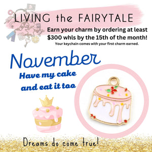 Birthday Cake Charm, (Nov) Fairytale keychain collection