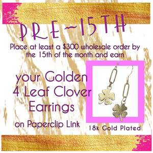 Paperclip Chain 4 Leaf Clover Earrings