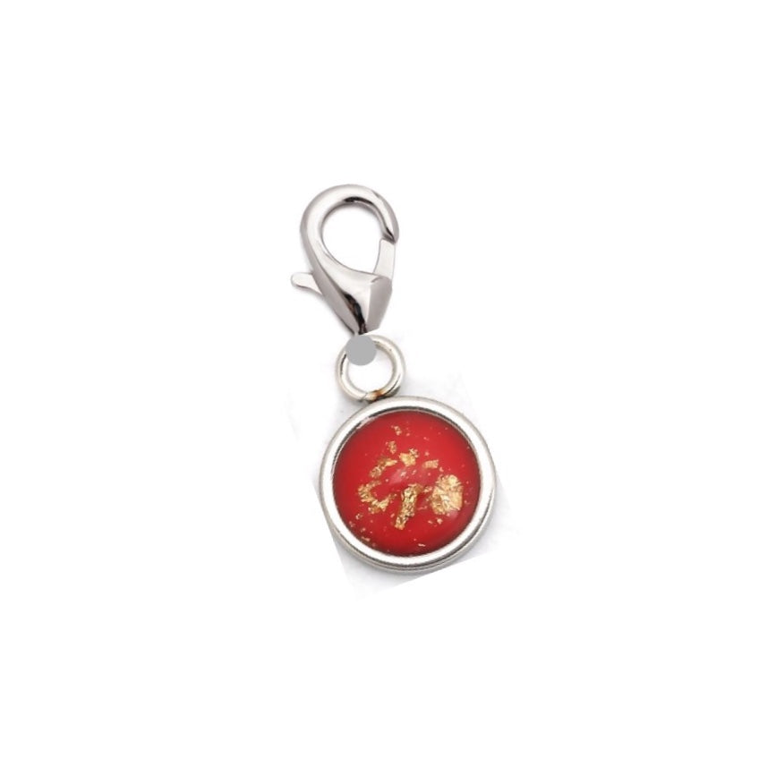 Red Stone Charm with gold foil finish