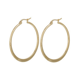 Round Hoops, Gold Plated Stainless Steel