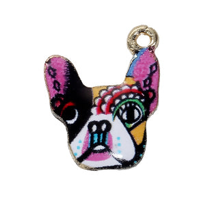 Dog Charm, Colorful Enamel