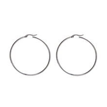 Load image into Gallery viewer, Round Hoops, Silver Stainless Steel