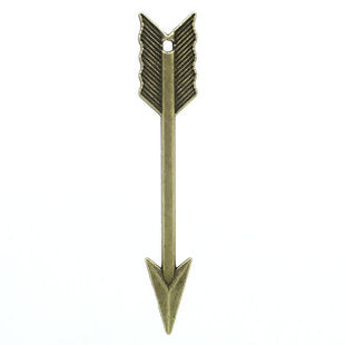 Arrow Charm, Long Antique Bronze Tone