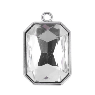 Crystal Charm, Large Clear 8 Sided