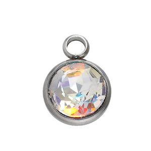 Birthstone Charm, April “diamond/aurora borealis”