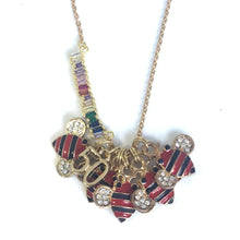 Load image into Gallery viewer, Bar Necklace with one Red Bee charm