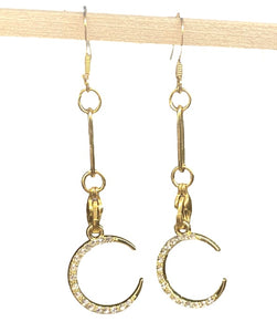 Crescent Earrings with hook for changing dangles