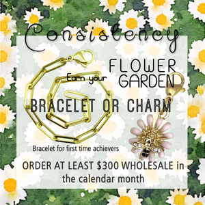 Pink Daisy with Bee charm  (Sept consistency or PRE-POWER any month)