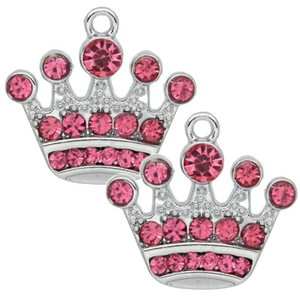 Xtra option, Tiara Charm Pink Crystals pair for Ear Candy C hoops