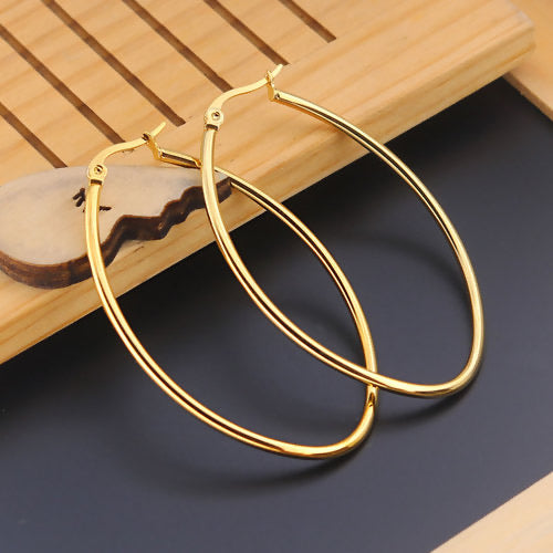 Olivia Hoops, Gold Plated Stainless Steel