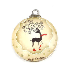 Load image into Gallery viewer, Christmas Thick Glass Deer, charm or pendant
