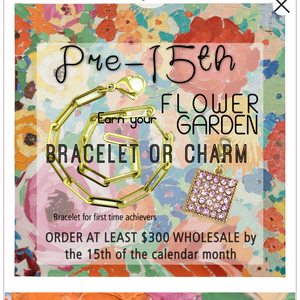 The Flower Garden Pave Square Pink Charm