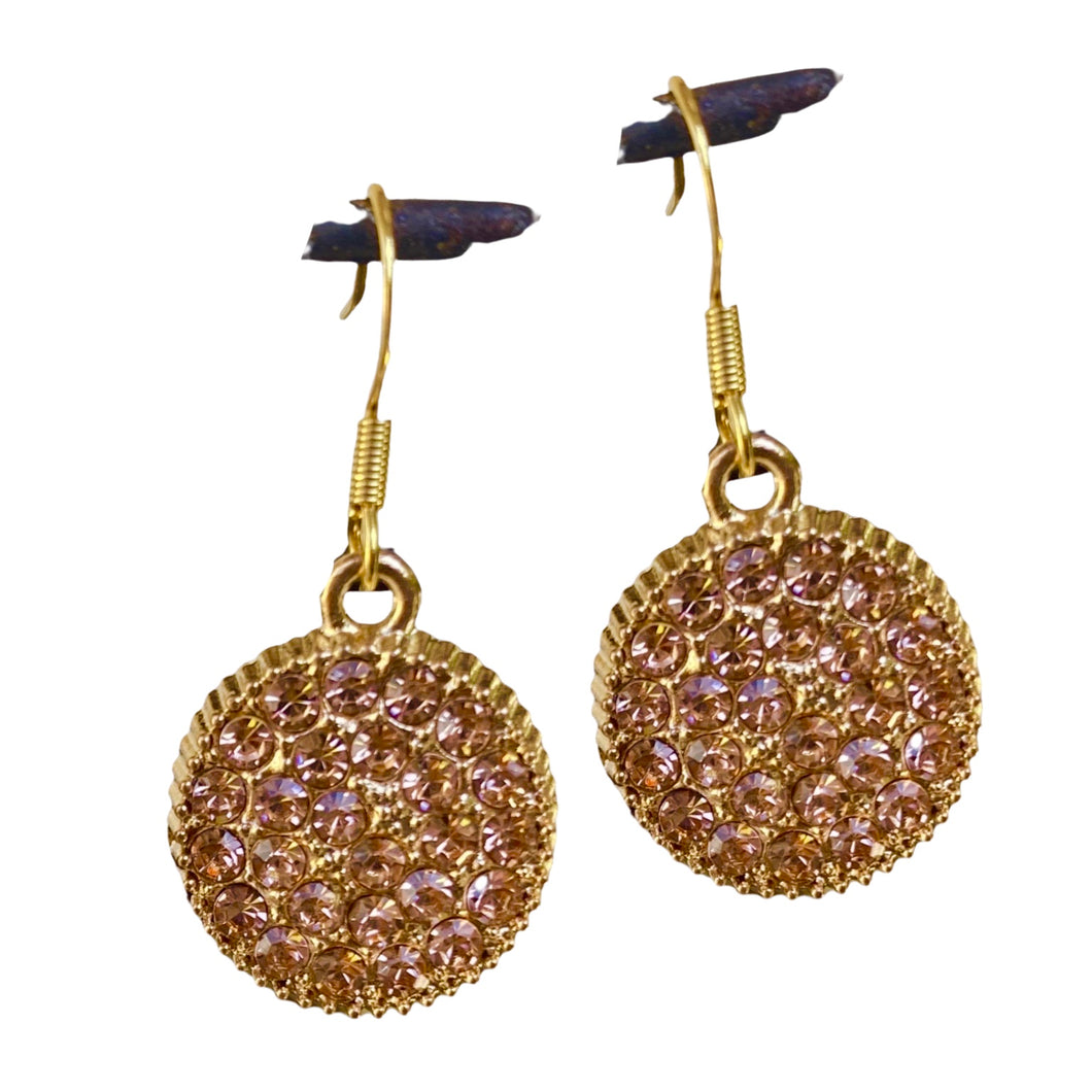 Pave Crystals Earrings in Champagne