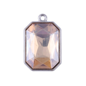 Crystal Charm, Large Champagne 8 Sided