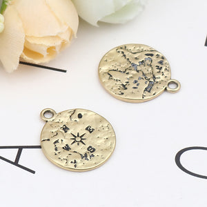 Compass Directions and World Map Charm