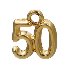 “50” Charm, Gold toned