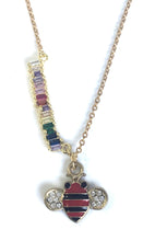 Load image into Gallery viewer, Bar Necklace with one Red Bee charm