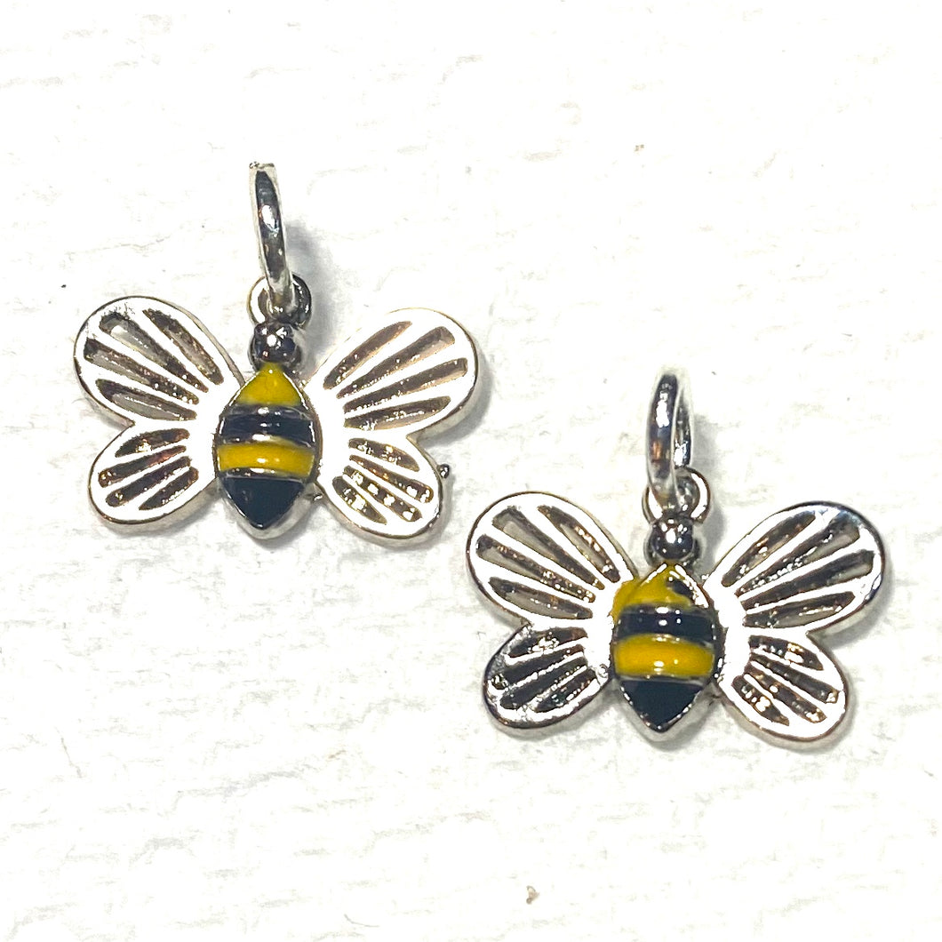 Bees pair of earring charms (March)