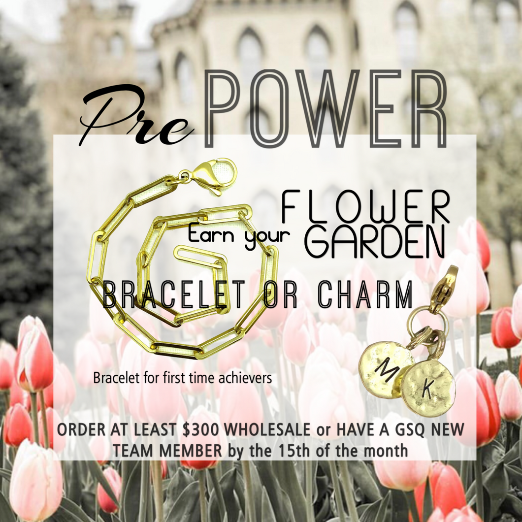 The Flower Garden “MK” Initials 2 Piece Charm