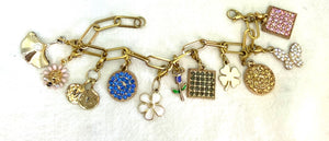 FLOWER GARDEN complete, Bracelet and 11 Charms